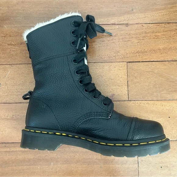 Black Womens Doc Marten Boots - Picture 9 of 16
